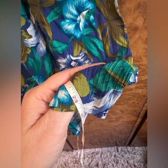 Floral Blue and Green Skirt - Picture 4 of 7